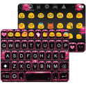 Pink Neon Emoji Keyboard Theme