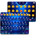 Bling Blue Emoji Keyboard Skin