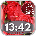 Roses Clock and Weather Widget