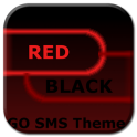 GO SMS Theme Dark Red Black