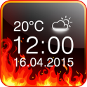 Fire Digital Weather Clock