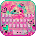 Hot Pink Cupcake Tema de teclado