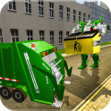 Real Robot Transformation Garbage Truck Driving 3D