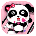 Pink Cute Bowknot Panda Theme