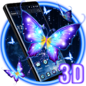 3D Fluorescent Butterfly Launcher Theme