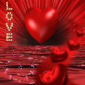 Red Heart On Red Sea Live Wall