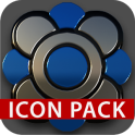 Black silver blue Icon Pack 3D