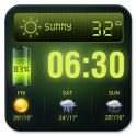 Weather Forecast Widget with Battery and Clock