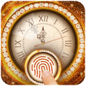 Golden clock fingerprint lock screen for prank