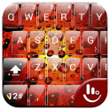 Keyboard Theme Glass Red Drops