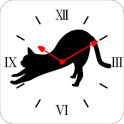 Cat silhouette Clock1R