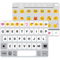 Flat White Emoji Keyboard Wallpaper