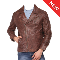Man Leather Jacket Photo Suit