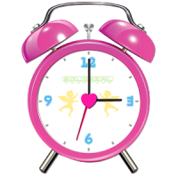 reloj de alarma de color rosa