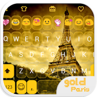 Golden Paris Emoji Keyboard