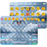 Swan Heart Emoji Keyboard Skin