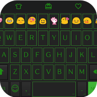 Green Neon Emoji Keyboard Skin