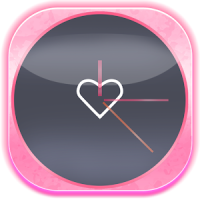 Pink Love Clock Widget