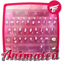 गुलाबी ग्लास कीबोर्ड
