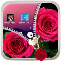Pink Rose Zipper Lock Screen