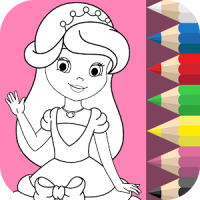 Princess Coloring Book Glitter & Girls Dress Up