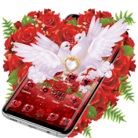 Red Rose Pigeon Heart Theme