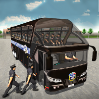 Policía autobús conducción 3D