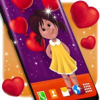 Girl in Love Live Wallpaper ❤️ Hearts HD Wallpaper