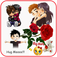 Hug Me Love Stickers & valentineday emoji