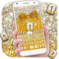 Gold glitter bowknot keyboard
