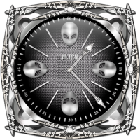 Free Alien Steel Clock Widget Collection