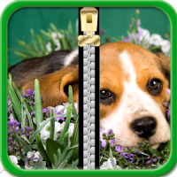 Puppy Zipper Lock Screen
