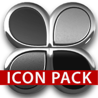 Black silver glas icon pack 3D