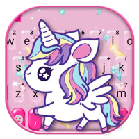 Cute Pink Unicorn Keyboard Theme
