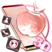 3D Pink Apple Crystal Theme