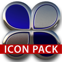 Blue silver glas icon pack HD