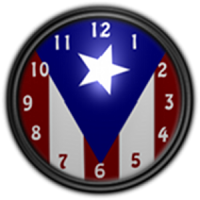 Puerto Rico Flag Clock2 Widget