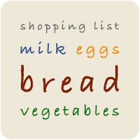 Shopping Grocery List