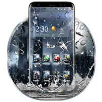 3D Rain Broken Glass Theme