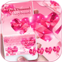 Pink Diamond Keyboard Theme diamond heart