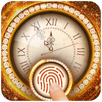 Golden clock fingerprint lock screen for prank