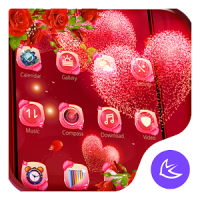 Red rose love-APUS launcher free theme