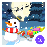 Merry Christmas Cute Snowman-APUS Launcher theme