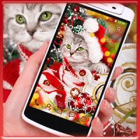 merry Christmas cat cute theme