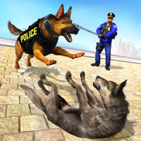 Perro policía vs Lobos salvaje