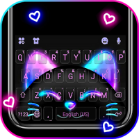 Black Neon Kitty Tema de teclado