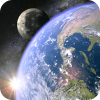 Earth & Moon in HD Gyro 3D Parallax Live Wallpaper