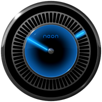 NEON BLUE Laser Clock Widget