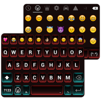 Red Love Emoji Keyboard Theme