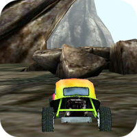3D Car Racing Rocky Landscape